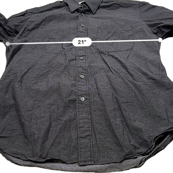 Balenciaga Paris Dark Navy Blue Check Long Sleeve Button Down Shirt Size 16 - Picture 7 of 8